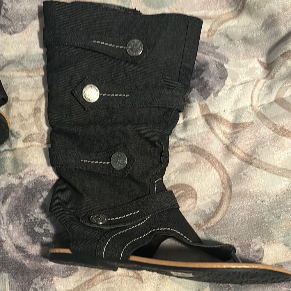 Slouchy Sandals with Button Accents